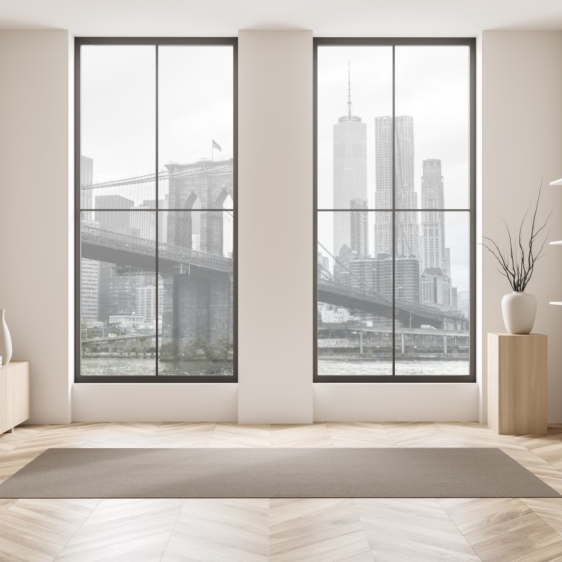 Naklejka na okno Polskie pole rzepaku pod błękitnym niebem – Wallissimo®