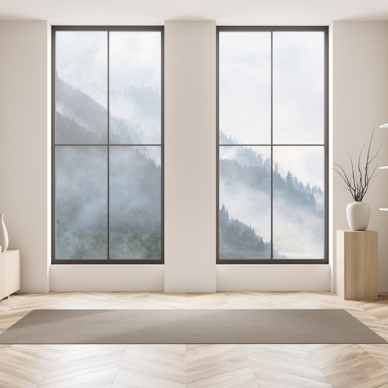 Naklejka na okno różowe akwarelowe kwiaty na czarnym tle – Wallissimo®