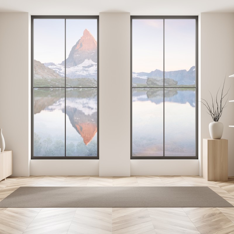 Naklejka na okno trzy dmuchawce na turkusowym tle – Wallissimo®