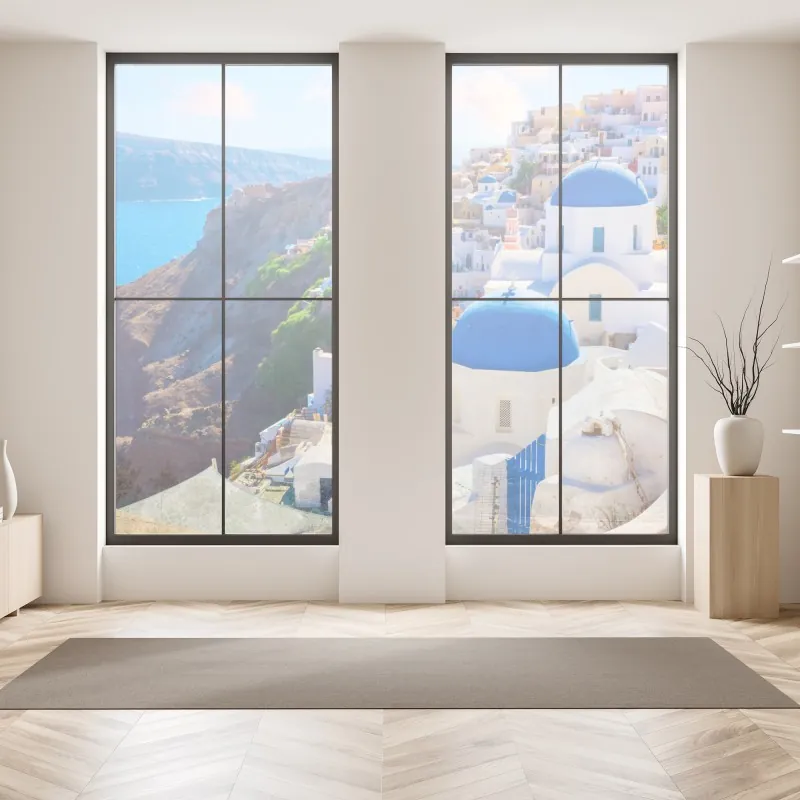 Naklejka na okno senny wschód słońca nad mglistym torfowiskiem – Wallissimo®