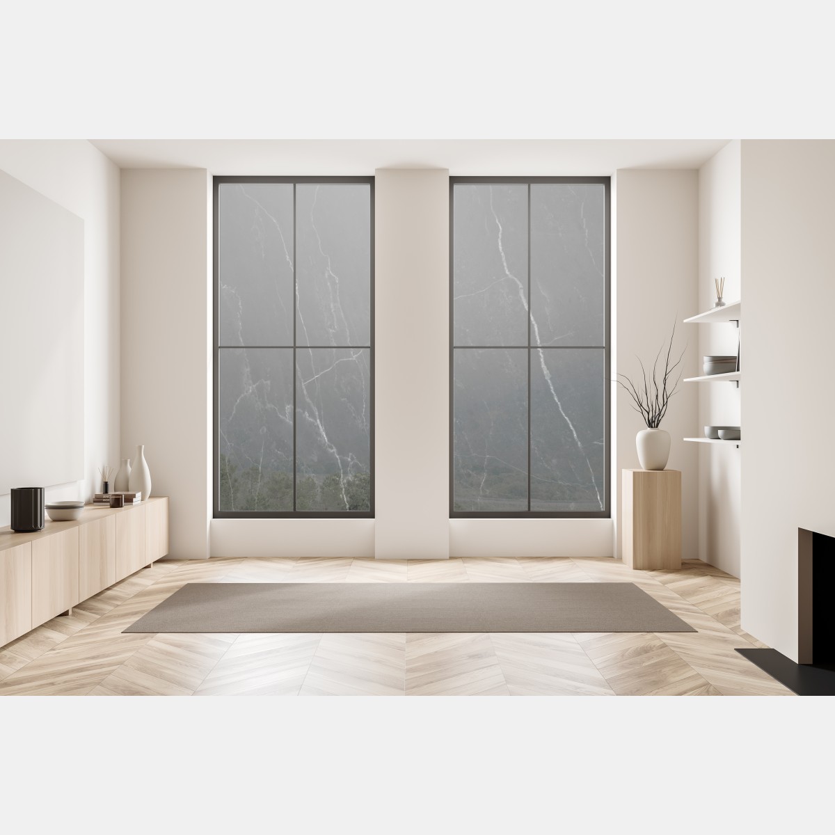 Naklejka na okno czarny marmur z białymi żyłkami – Wallissimo® Naklejka na okno czarny marmur z białymi żyłkami – Wallissimo®