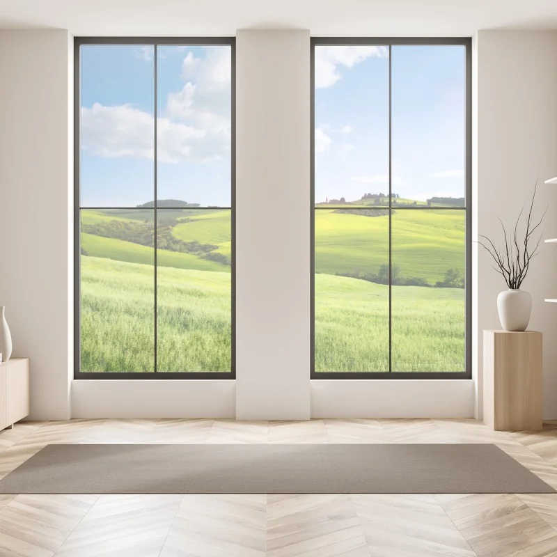 Naklejka na okno abstrakcyjne marmurowe tło w odcieniach turkusu i fioletu ze złotem – Wallissimo®