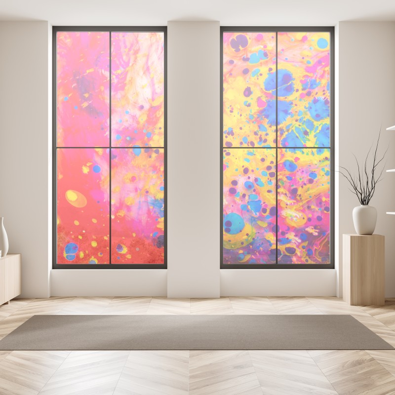 Naklejka na okno żywy warstwowy gradient górski – Wallissimo®