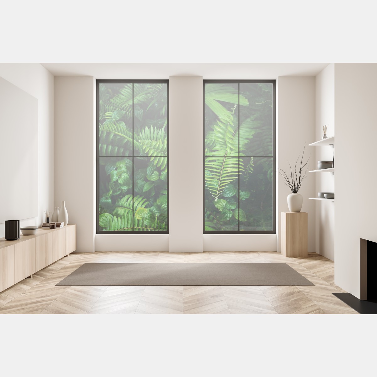 Naklejka na okno bujne tropikalne liście paproci – Wallissimo® Naklejka na okno bujne tropikalne liście paproci – Wallissimo®