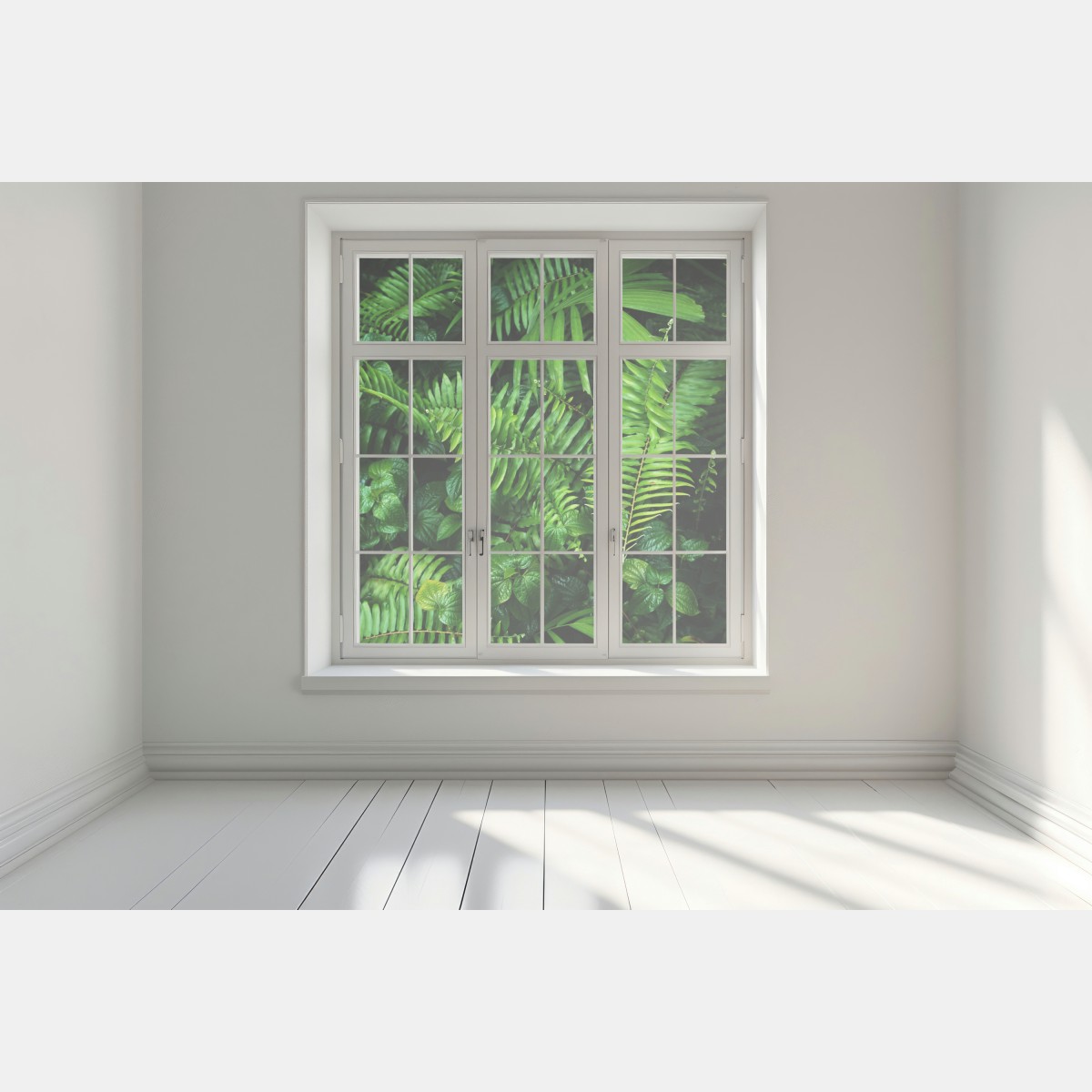 Naklejka na okno bujne tropikalne liście paproci – Wallissimo® Naklejka na okno bujne tropikalne liście paproci – Wallissimo®