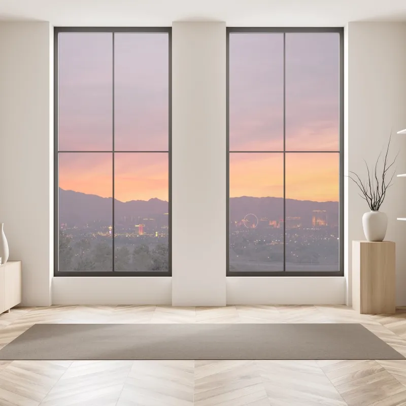 Naklejka na okno senny wschód słońca nad mglistym torfowiskiem – Wallissimo®