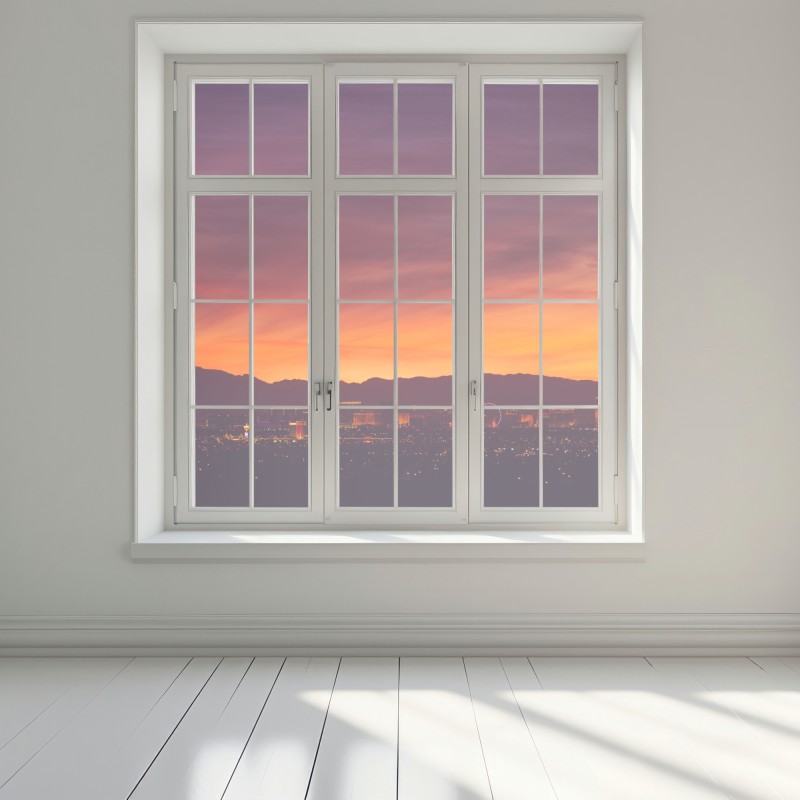 Naklejka na okno Las Vegas zachód słońca panorama miasta – Wallissimo® Naklejka na okno Las Vegas zachód słońca panorama miasta – Wallissimo®