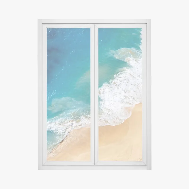 Naklejka na okno złote pole pod szerokim błękitnym niebem – Wallissimo®