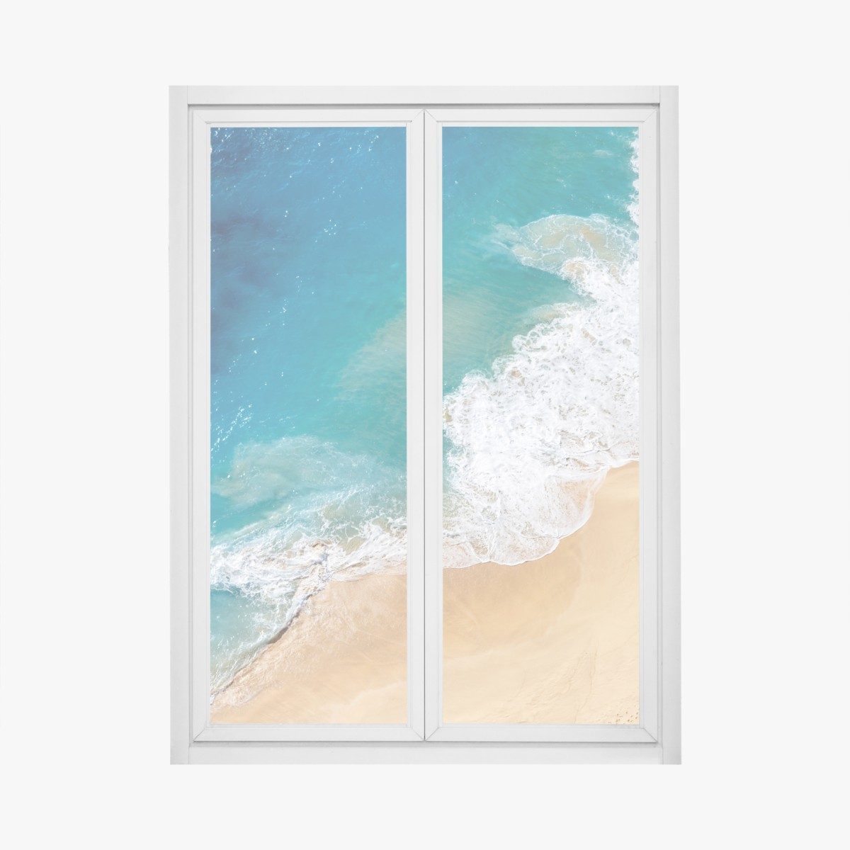 Window decal aerial turquoise beach shoreline