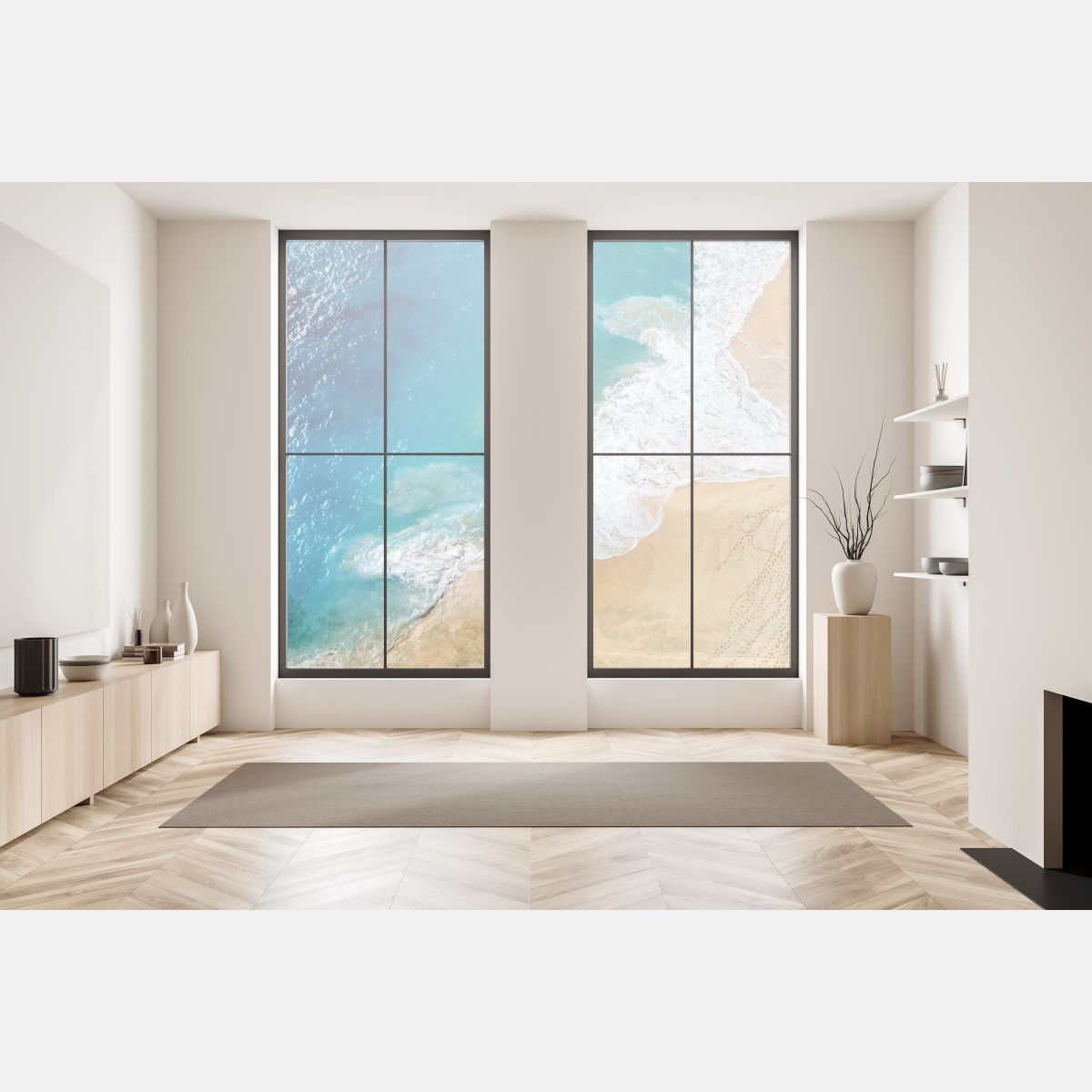 Naklejka na okno widok lotniczy turkusowej plaży – Wallissimo® Naklejka na okno widok lotniczy turkusowej plaży – Wallissimo®