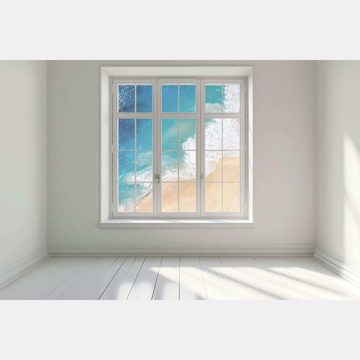 Naklejka na okno widok lotniczy turkusowej plaży – Wallissimo® Naklejka na okno widok lotniczy turkusowej plaży – Wallissimo®