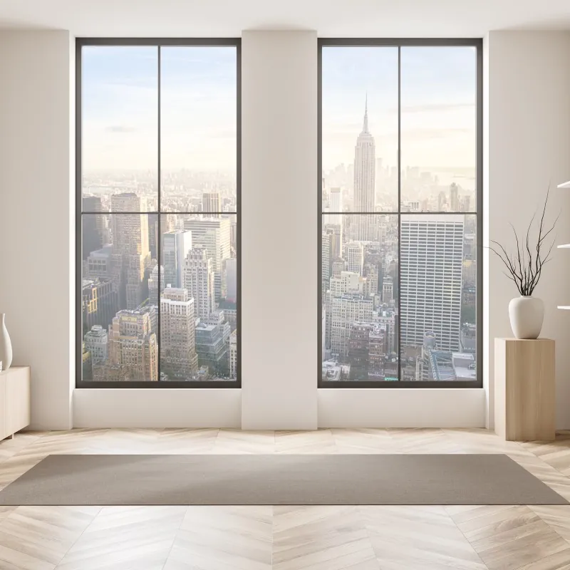 Naklejka na okno delikatny turkusowy wzór botaniczny – Wallissimo®