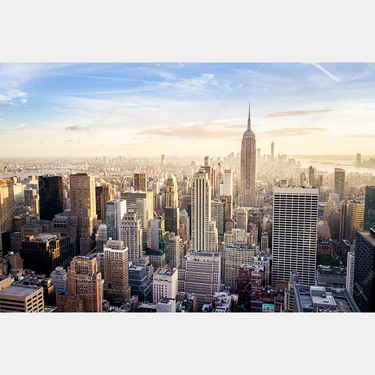 Naklejka na okno panorama Nowego Jorku o wschodzie słońca – Wallissimo® Naklejka na okno panorama Nowego Jorku o wschodzie słońca – Wallissimo®