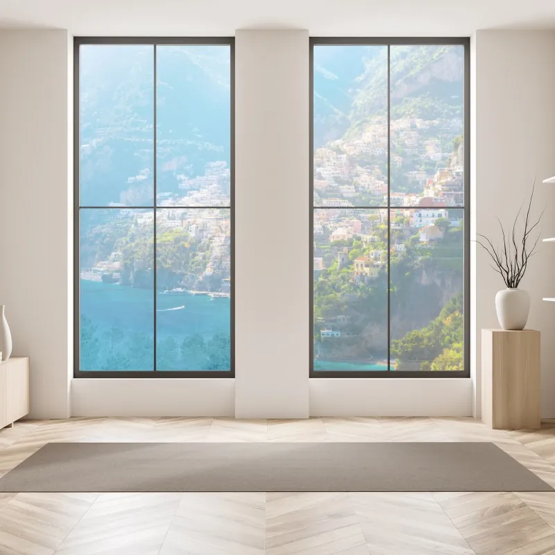 Naklejka na okno różowy wzór z piwoniami – Wallissimo®