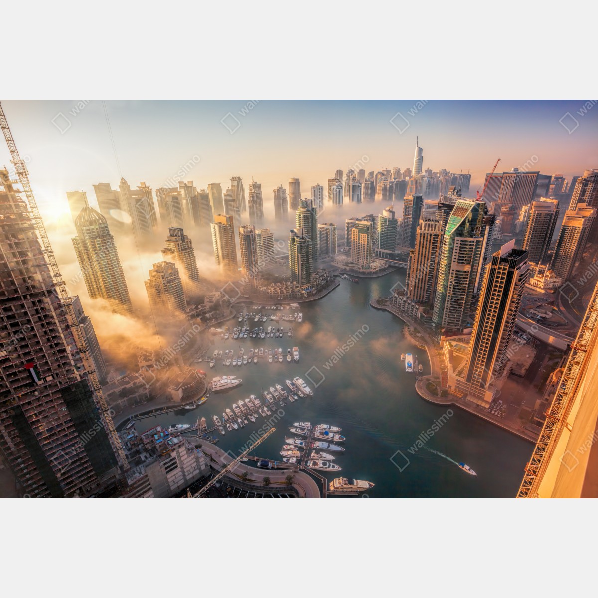 Naklejka na okno Dubaj marina zachód słońca – Wallissimo® Naklejka na okno Dubaj marina zachód słońca – Wallissimo®