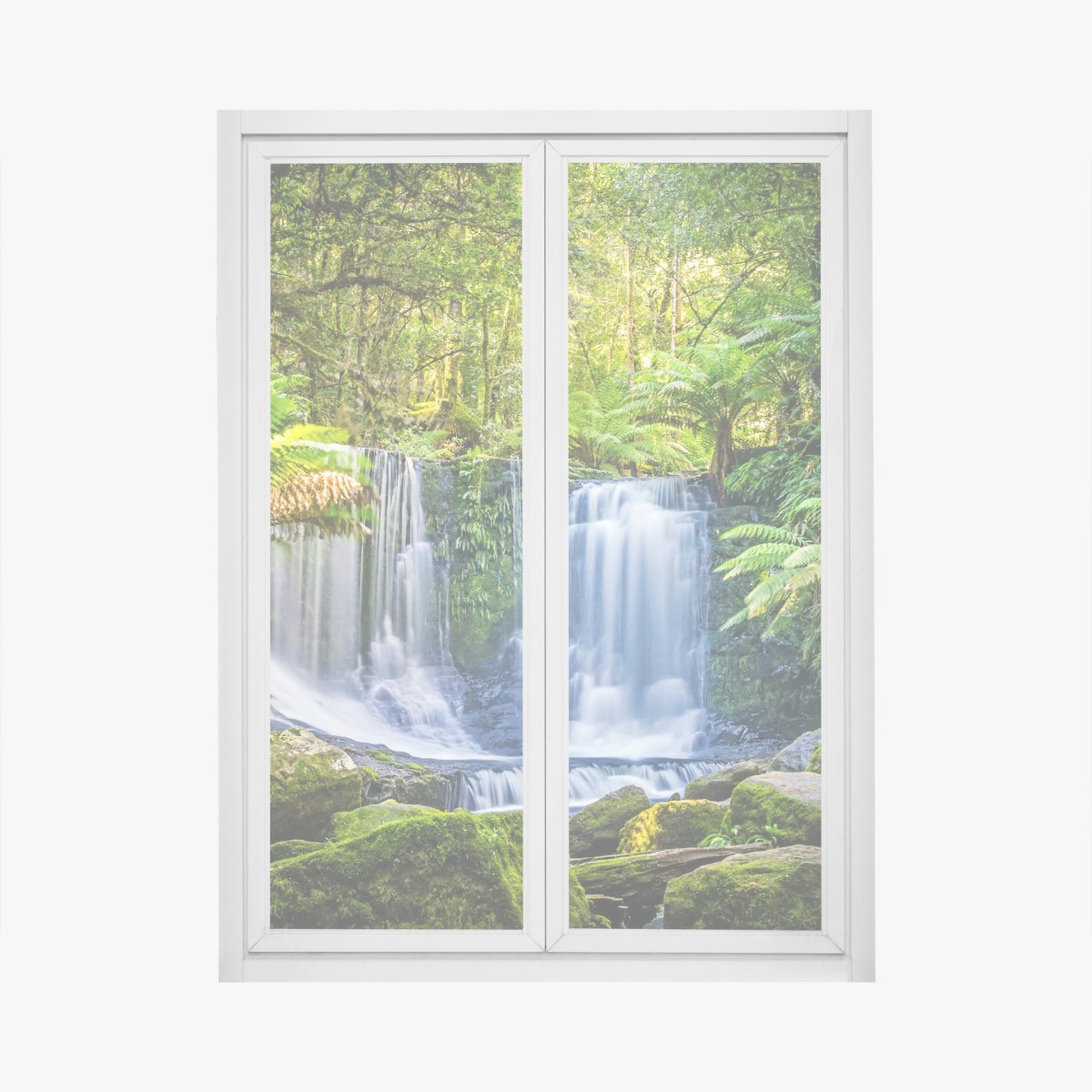 Window decal lush waterfall at Mt Field National Park, Tasmania
