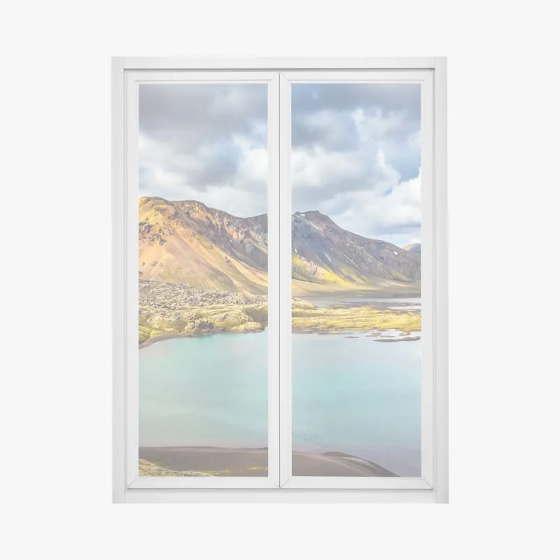 Naklejka na okno mglisty zimowy las w Karpatach – Wallissimo®