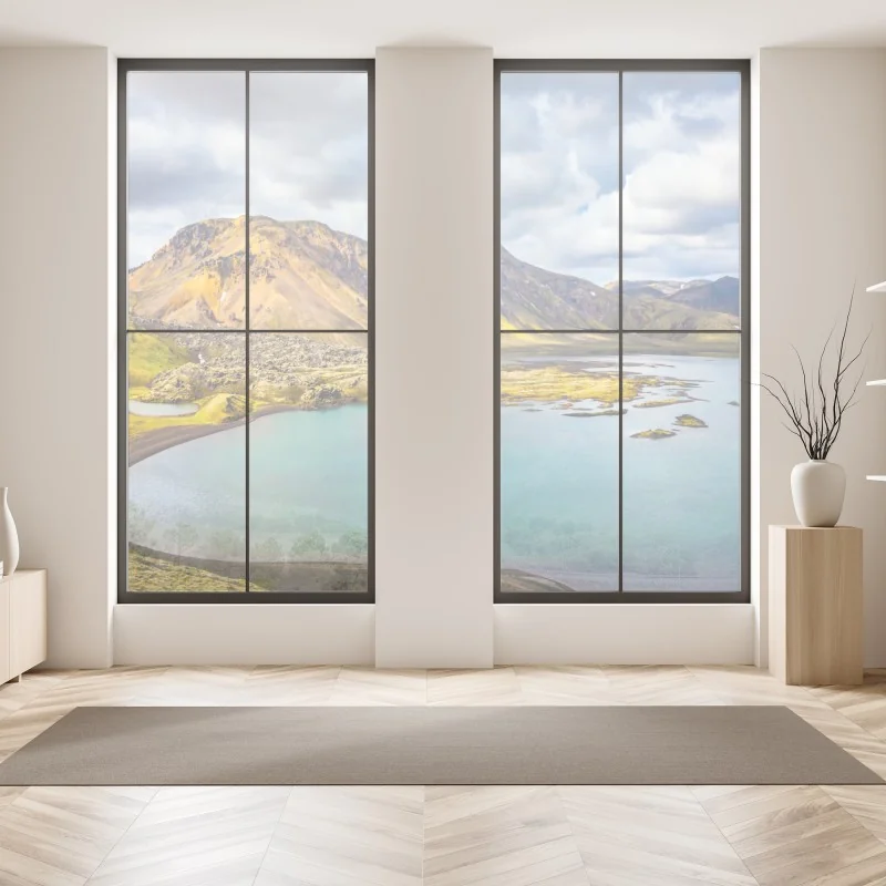Naklejka na okno letnie jezioro na Islandii – Wallissimo® Naklejka na okno letnie jezioro na Islandii – Wallissimo®