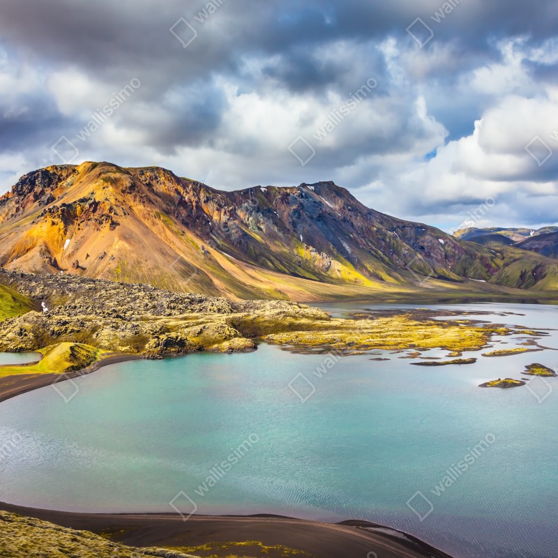 Naklejka na okno letnie jezioro na Islandii – Wallissimo® Naklejka na okno letnie jezioro na Islandii – Wallissimo®