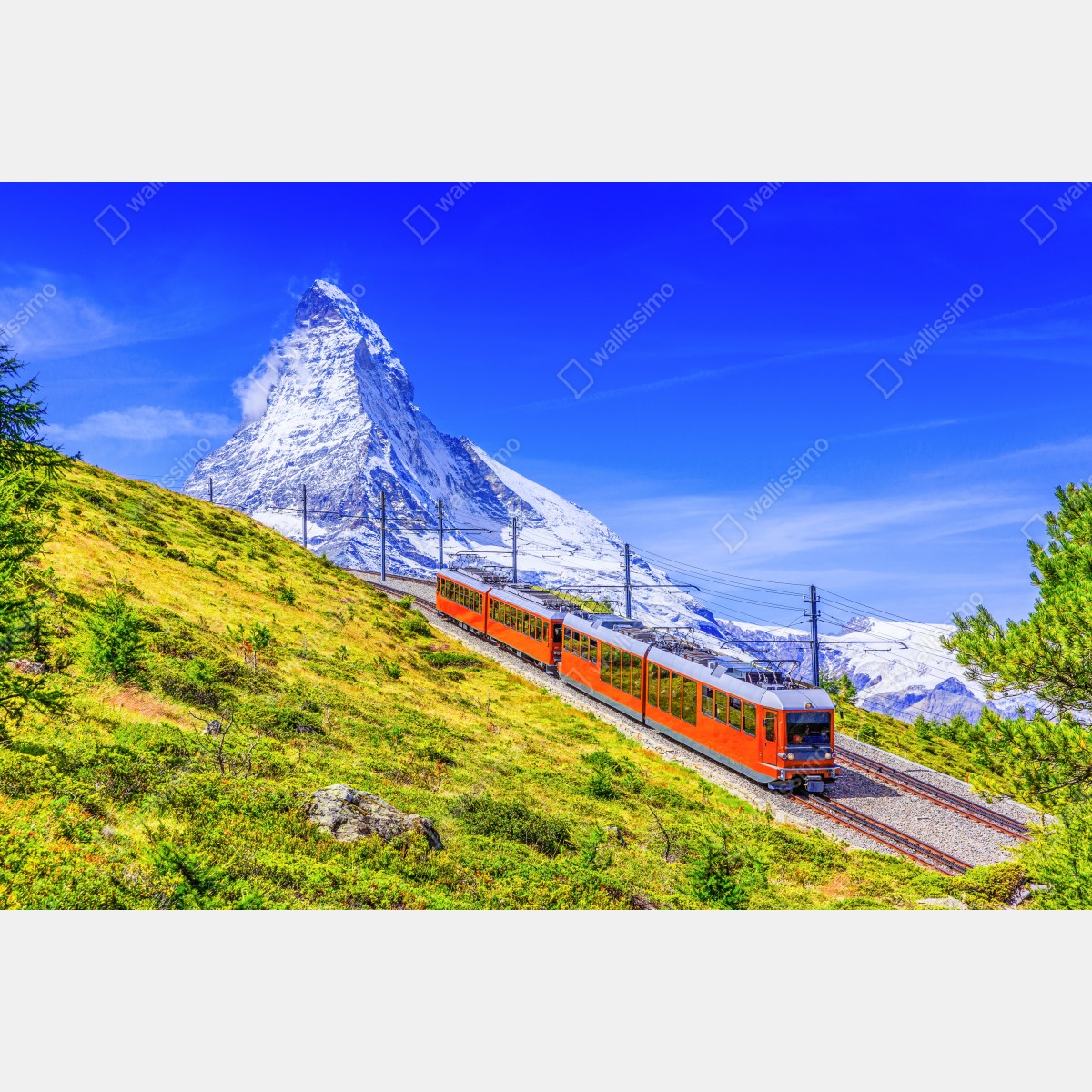 Naklejka na okno pociąg Gornergrat pod Matterhornem – Wallissimo® Naklejka na okno pociąg Gornergrat pod Matterhornem – Wallissimo®
