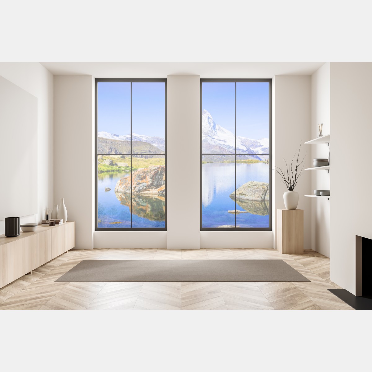 Naklejka na okno Matterhorn odbicie w Stellisee, Zermatt – Wallissimo® Naklejka na okno Matterhorn odbicie w Stellisee, Zermatt – Wallissimo®