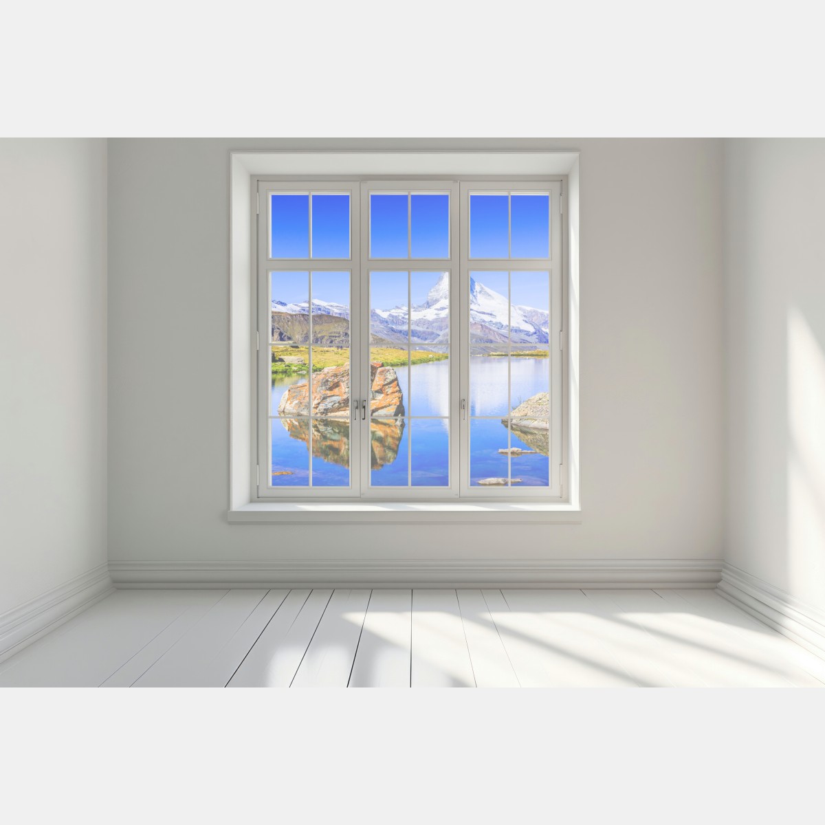 Naklejka na okno Matterhorn odbicie w Stellisee, Zermatt – Wallissimo® Naklejka na okno Matterhorn odbicie w Stellisee, Zermatt – Wallissimo®