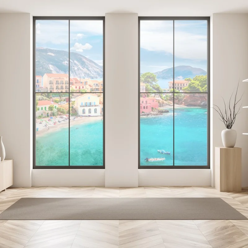 Naklejka na okno Assos nadmorska sceneria, Kefalonia – Wallissimo® Naklejka na okno Assos nadmorska sceneria, Kefalonia – Wallissimo®