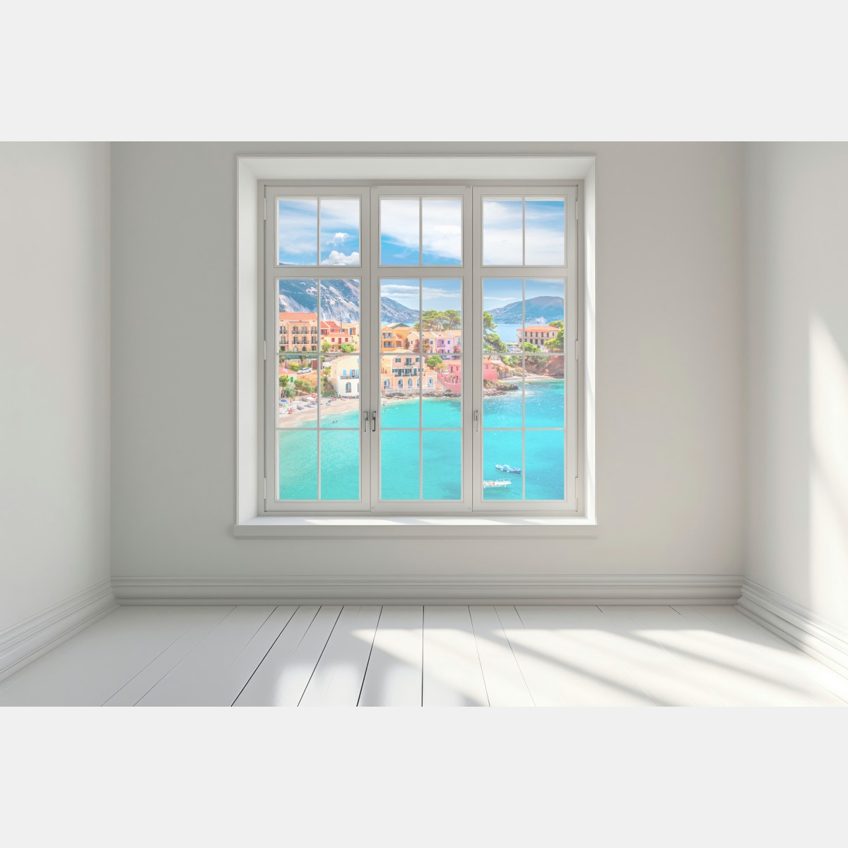 Naklejka na okno Assos nadmorska sceneria, Kefalonia – Wallissimo® Naklejka na okno Assos nadmorska sceneria, Kefalonia – Wallissimo®