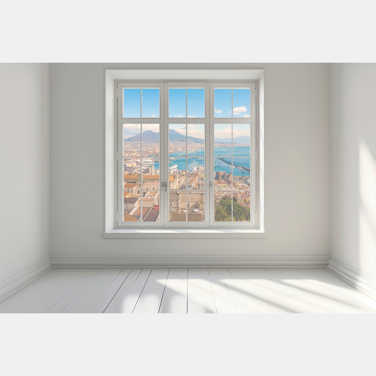 Naklejka na okno panorama Neapolu z Wezuwiuszem – Wallissimo® Naklejka na okno panorama Neapolu z Wezuwiuszem – Wallissimo®