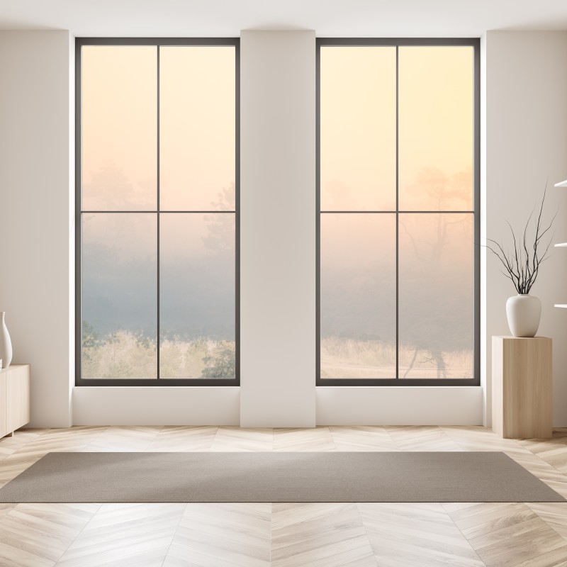 Naklejka na okno złote liście monstery na ciemnym tle – Wallissimo®