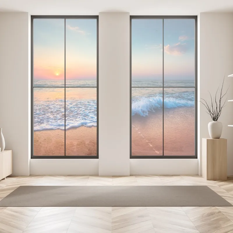 Naklejka na okno żywy warstwowy gradient górski – Wallissimo®