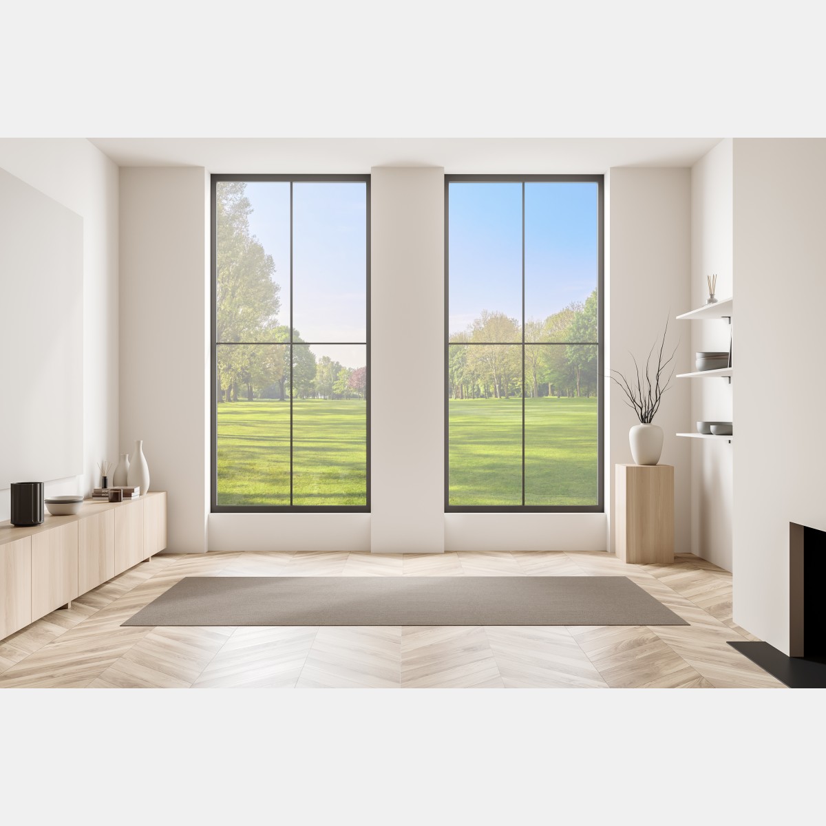 Naklejka na okno słoneczna panorama parku miejskiego – Wallissimo® Naklejka na okno słoneczna panorama parku miejskiego – Wallissimo®