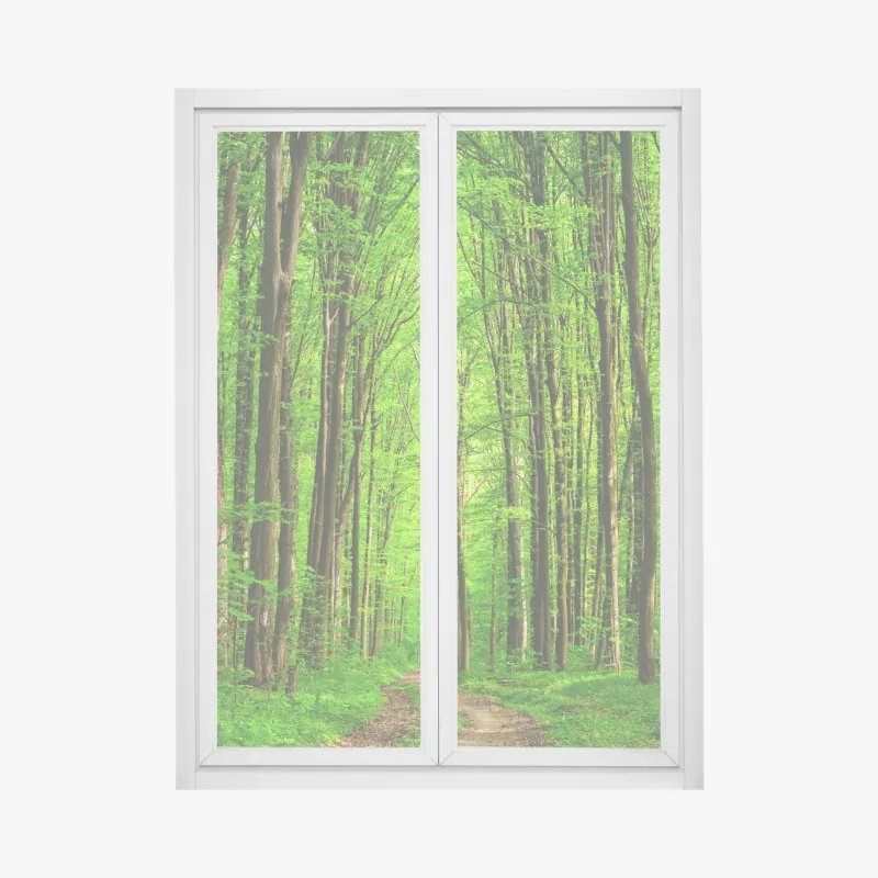 Naklejka na okno malowane akwarelą liście monstery – Wallissimo®