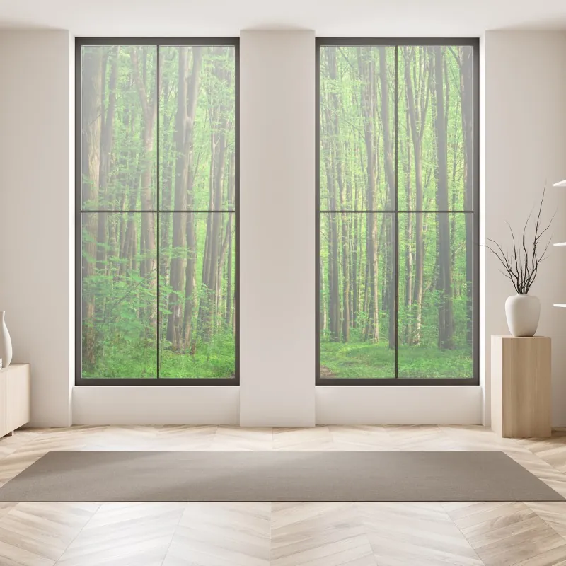 Naklejka na okno malowane akwarelą liście monstery – Wallissimo®