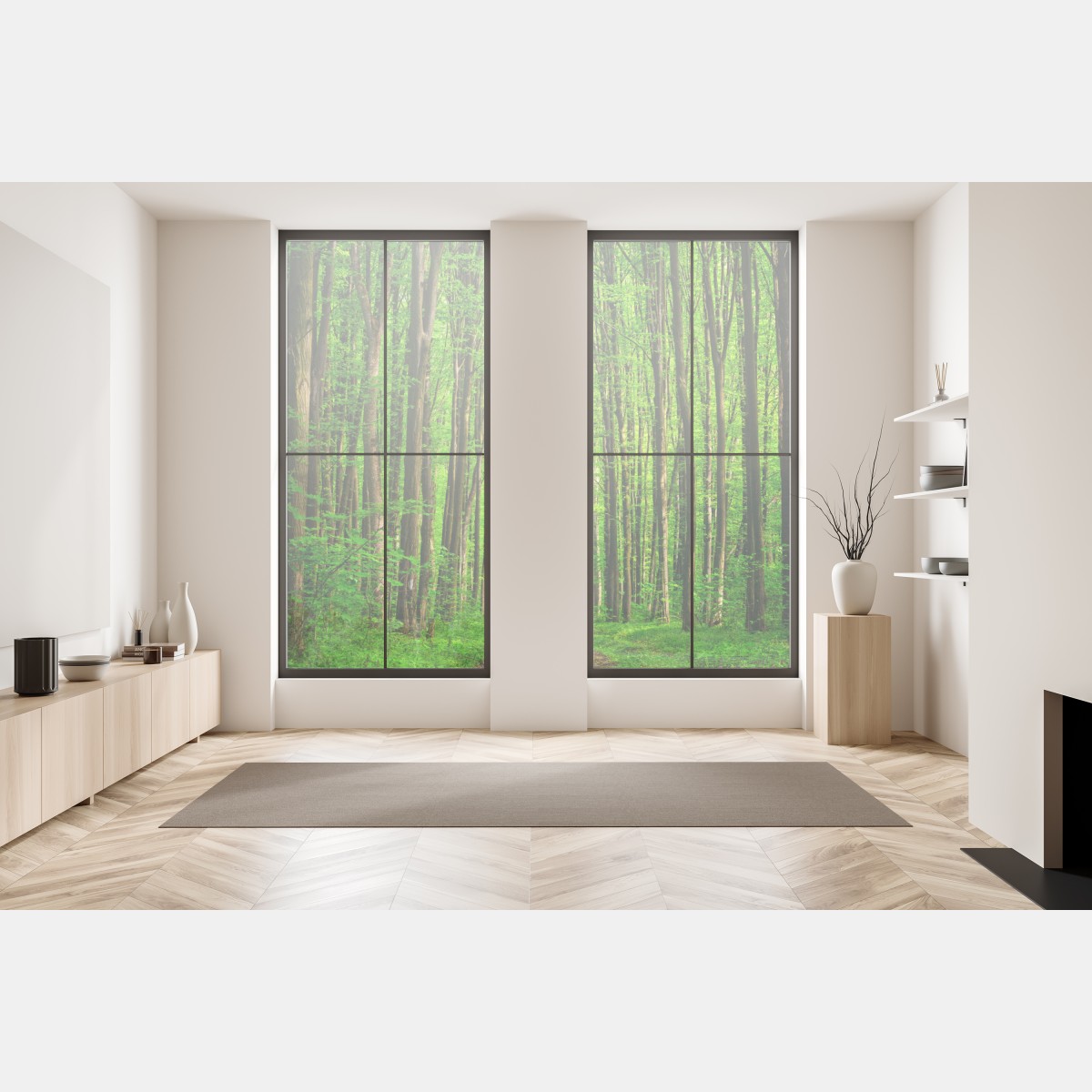 Naklejka na okno bujna zielona leśna ścieżka – Wallissimo® Naklejka na okno bujna zielona leśna ścieżka – Wallissimo®