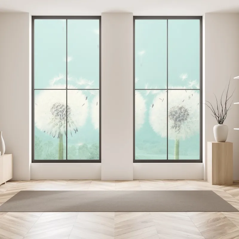 Naklejka na okno trzy dmuchawce na turkusowym tle – Wallissimo® Naklejka na okno trzy dmuchawce na turkusowym tle – Wallissimo®