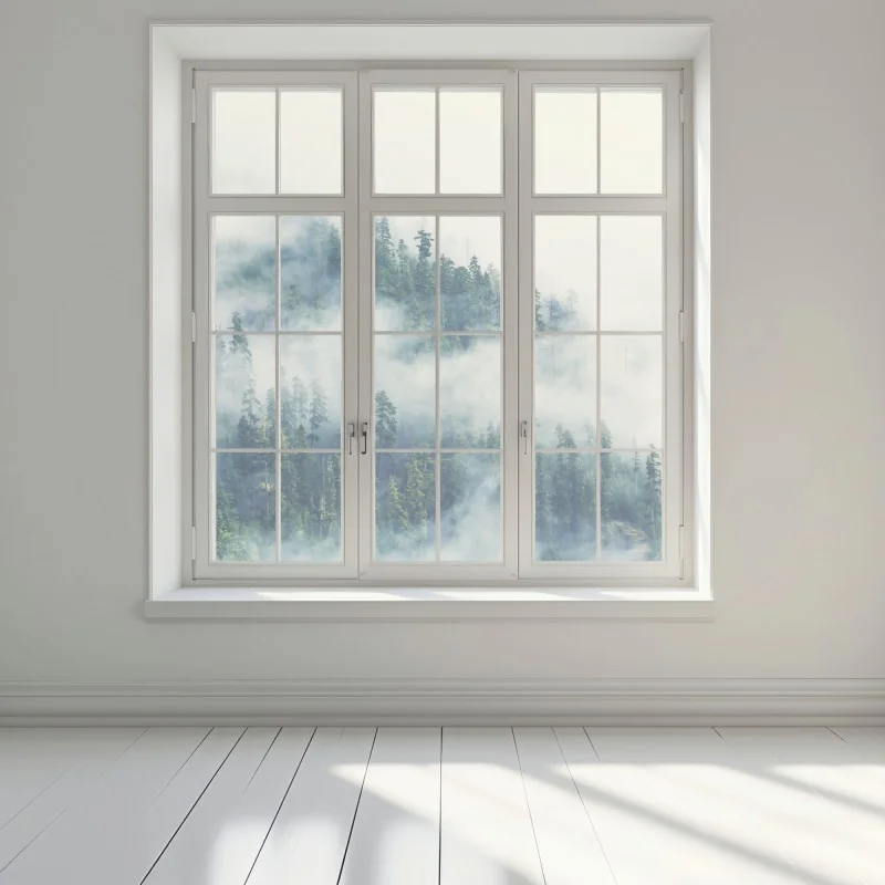 Naklejka na okno mglisty las – Wallissimo® Naklejka na okno mglisty las – Wallissimo®