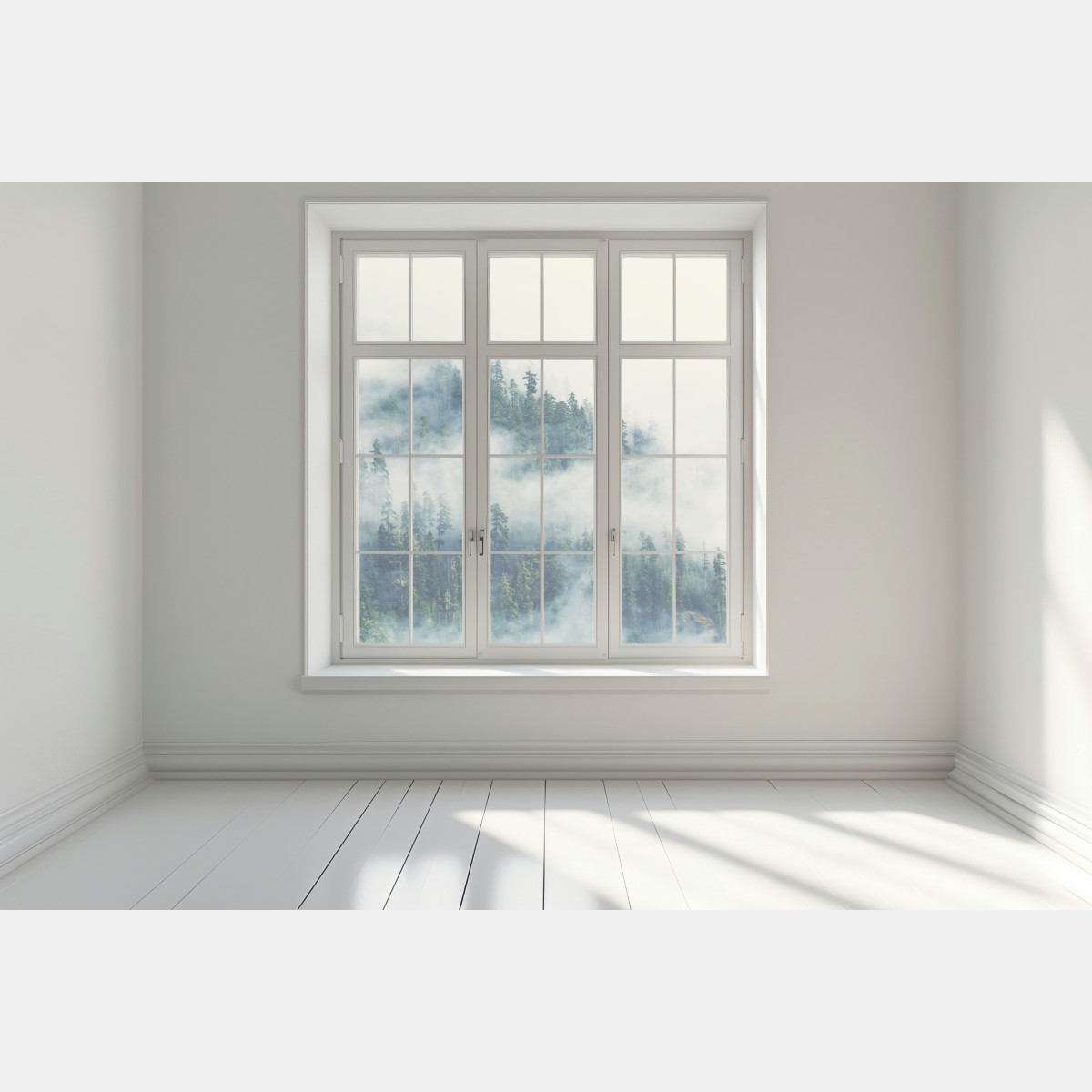 Naklejka na okno mglisty las – Wallissimo® Naklejka na okno mglisty las – Wallissimo®