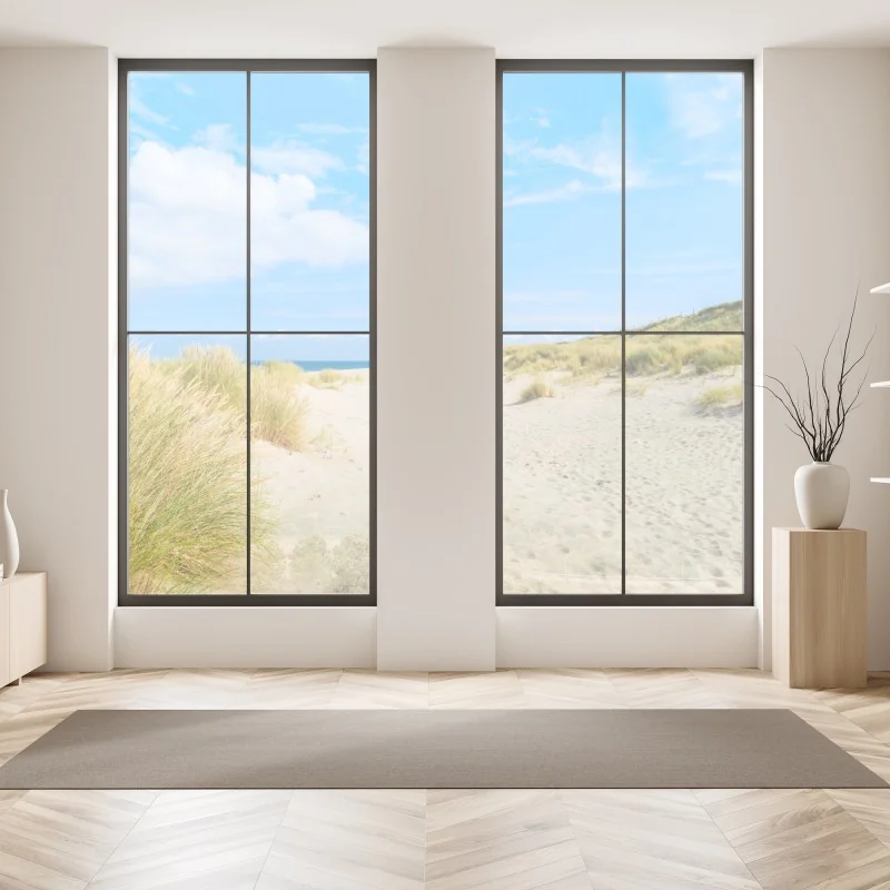 Naklejka na okno spokojne wydmy Sylt z latarnią morską – Wallissimo® Naklejka na okno spokojne wydmy Sylt z latarnią morską – Wallissimo®