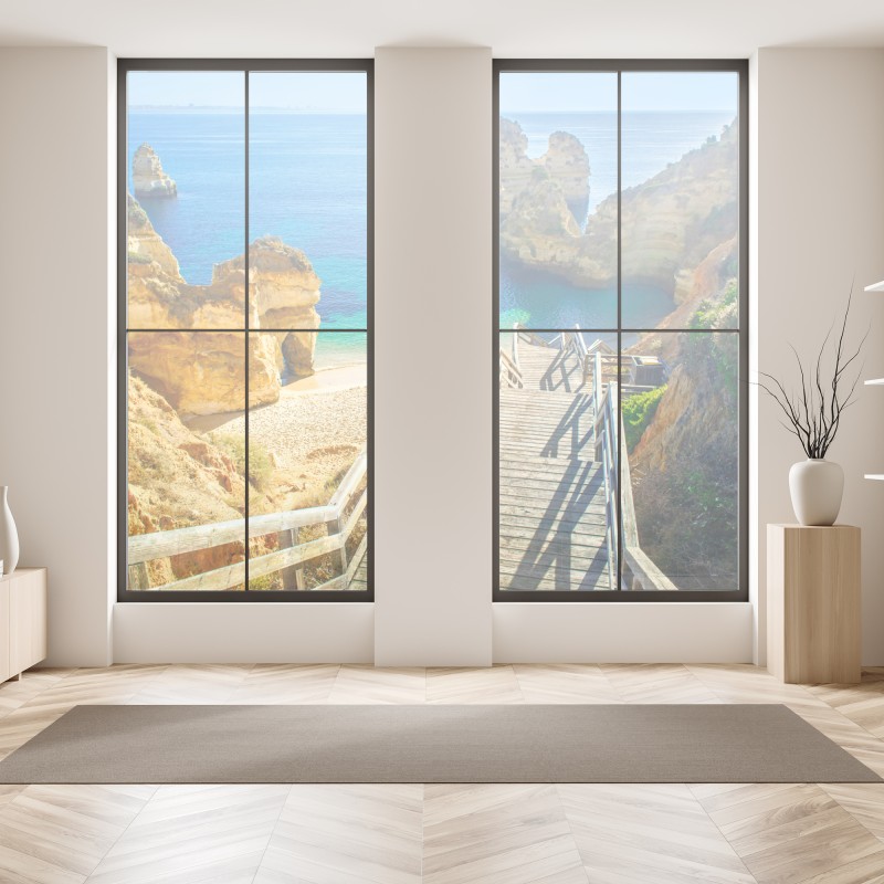 Naklejka na okno złote geometryczne fasety – Wallissimo®