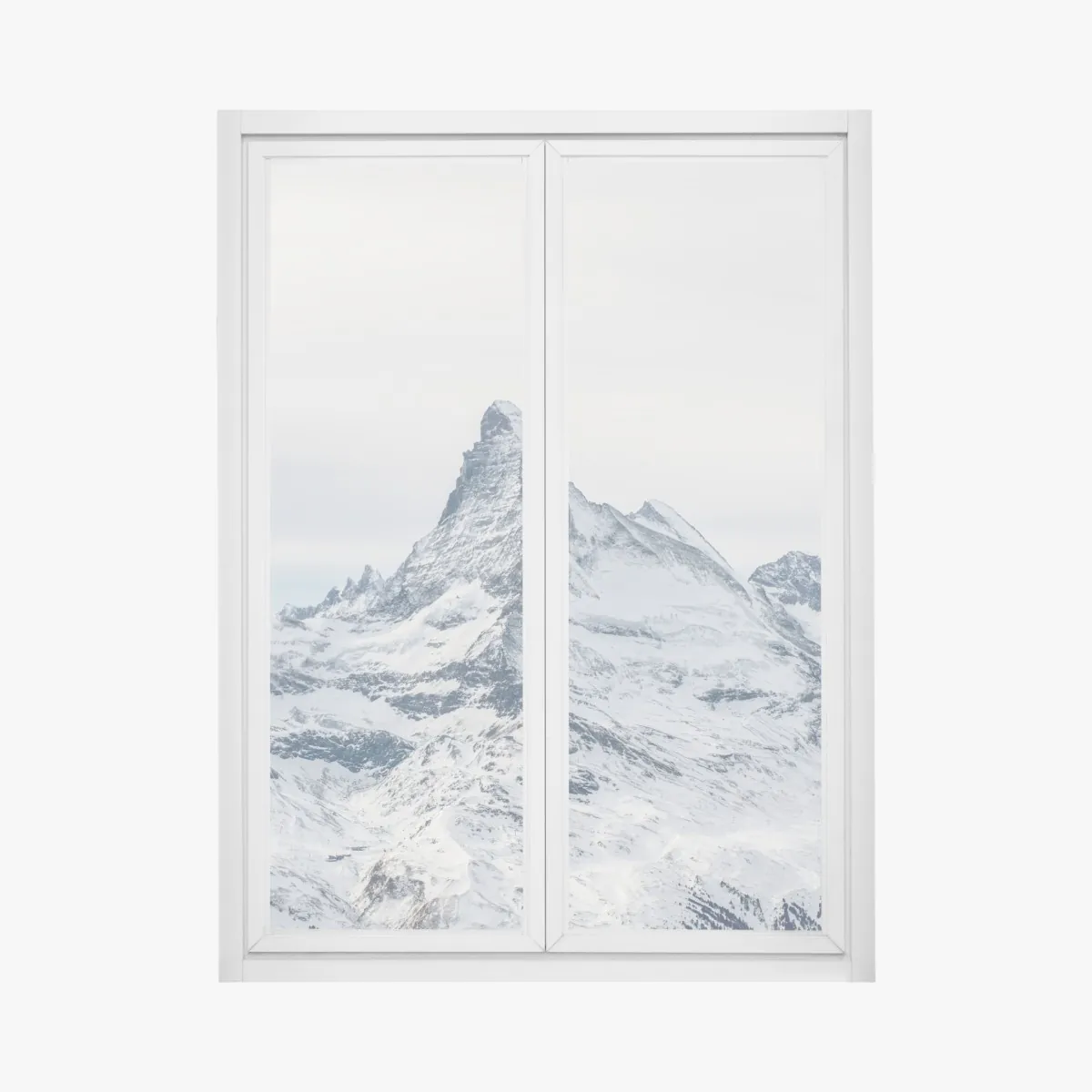 Naklejka na okno majestatyczny ośnieżony szczyt górski – Wallissimo® Naklejka na okno majestatyczny ośnieżony szczyt górski – Wallissimo®