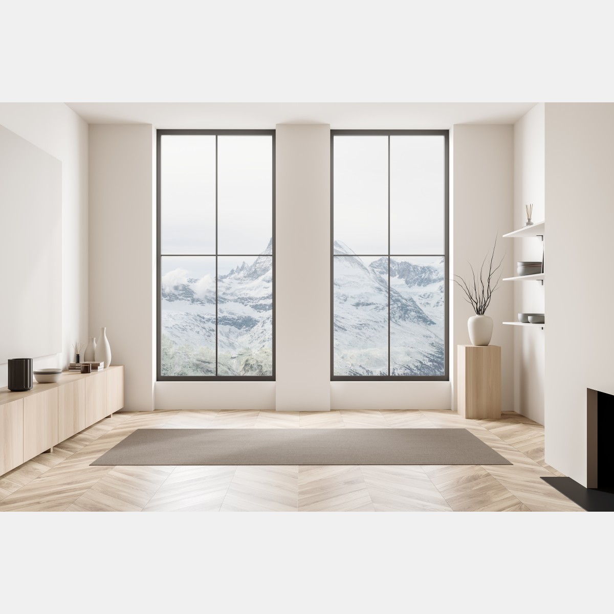 Naklejka na okno majestatyczny ośnieżony szczyt górski – Wallissimo® Naklejka na okno majestatyczny ośnieżony szczyt górski – Wallissimo®