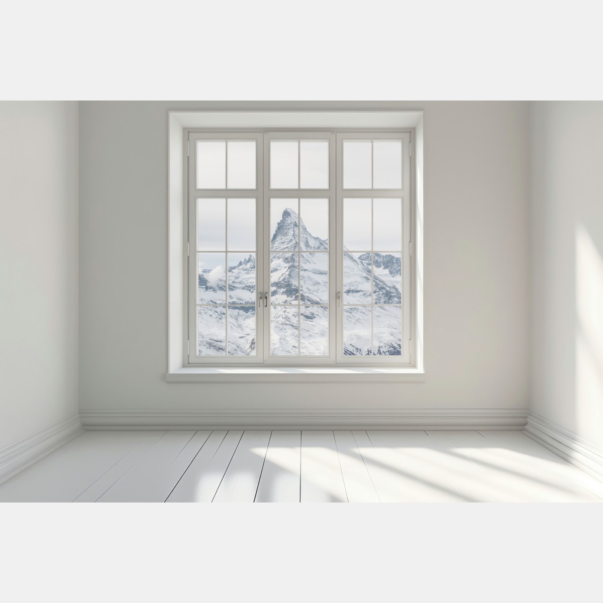 Naklejka na okno majestatyczny ośnieżony szczyt górski – Wallissimo® Naklejka na okno majestatyczny ośnieżony szczyt górski – Wallissimo®