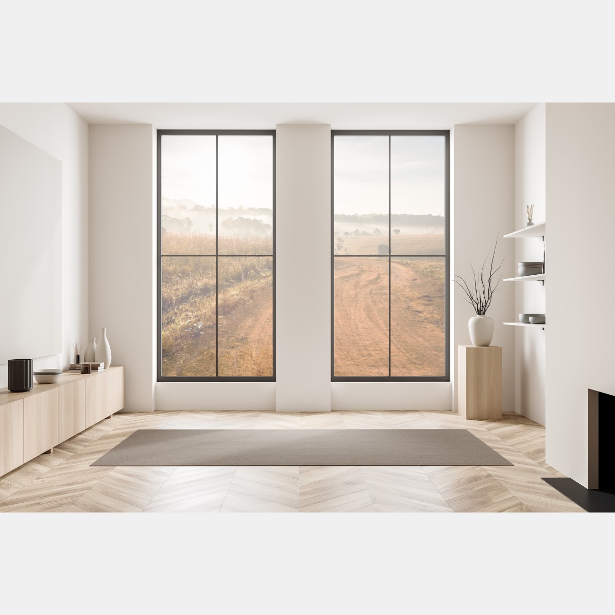 Naklejka na okno poranna droga gruntowa w Thung Salaeng Luang – Wallissimo® Naklejka na okno poranna droga gruntowa w Thung Salaeng Luang – Wallissimo®