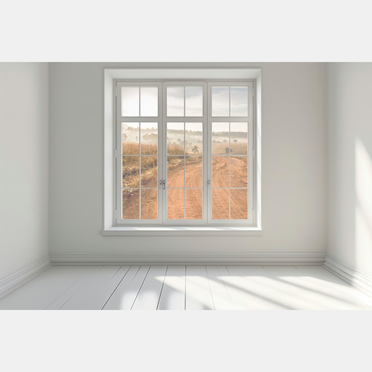 Naklejka na okno poranna droga gruntowa w Thung Salaeng Luang – Wallissimo® Naklejka na okno poranna droga gruntowa w Thung Salaeng Luang – Wallissimo®