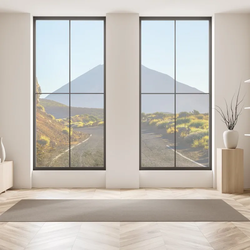 Naklejka na okno złote pole pod szerokim błękitnym niebem – Wallissimo®