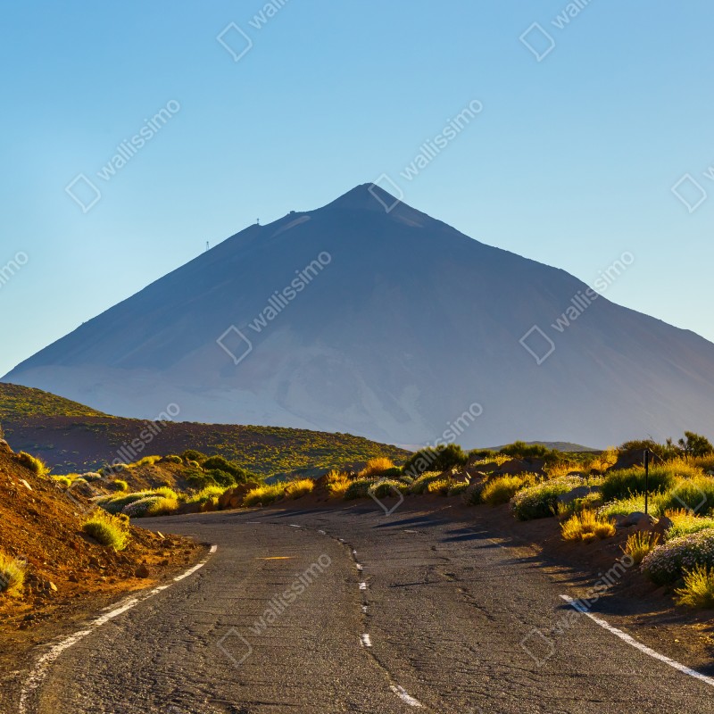 Naklejka na okno słoneczna droga prowadząca do wulkanu – Wallissimo® Naklejka na okno słoneczna droga prowadząca do wulkanu – Wallissimo®