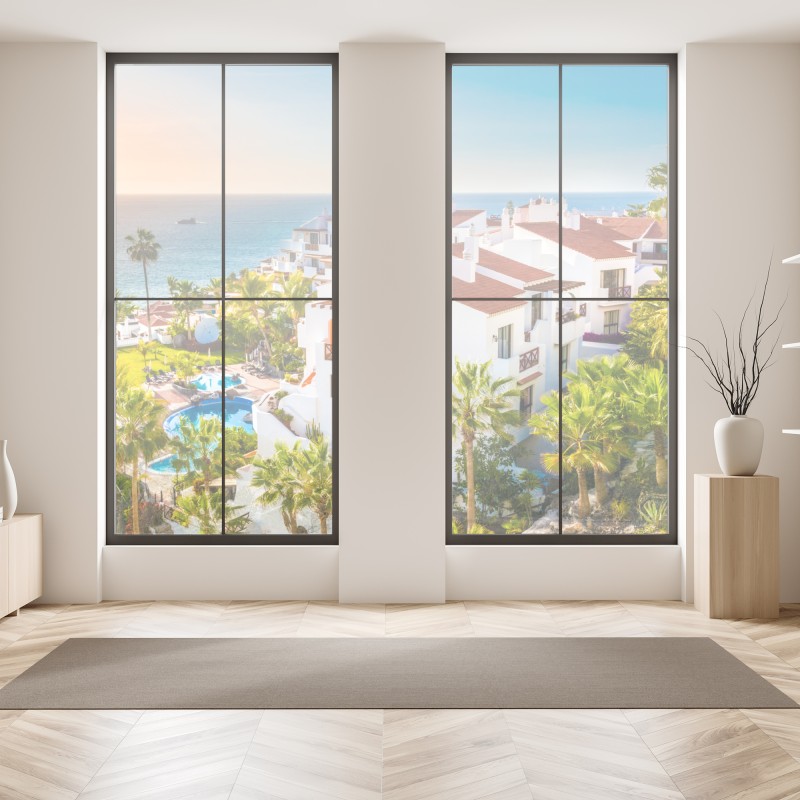 Naklejka na okno delikatny pastelowy wzór kwiatowy – Wallissimo®