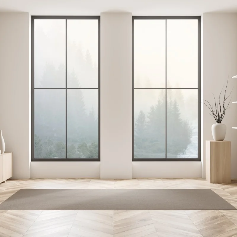 Naklejka na okno różowe akwarelowe kwiaty na czarnym tle – Wallissimo®