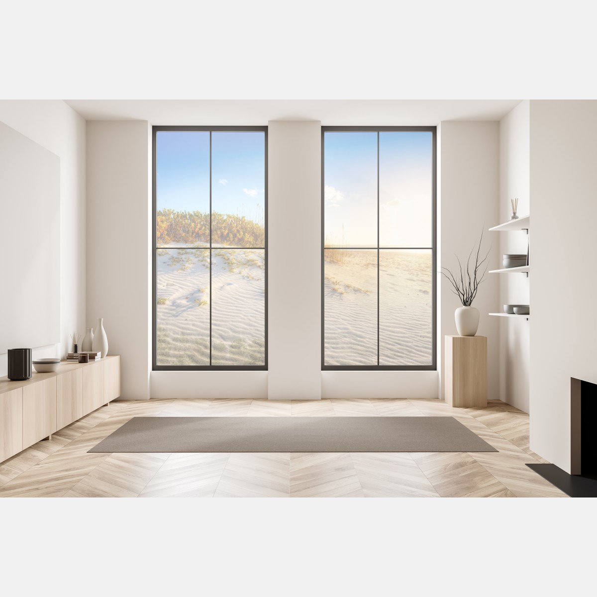 Naklejka na okno zachód słońca nad wydmami Grace Bay – Wallissimo® Naklejka na okno zachód słońca nad wydmami Grace Bay – Wallissimo®